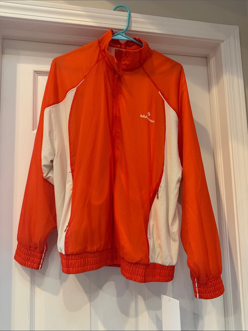 lululemon athletica licensed to train Orange and White Lightweight Jacket